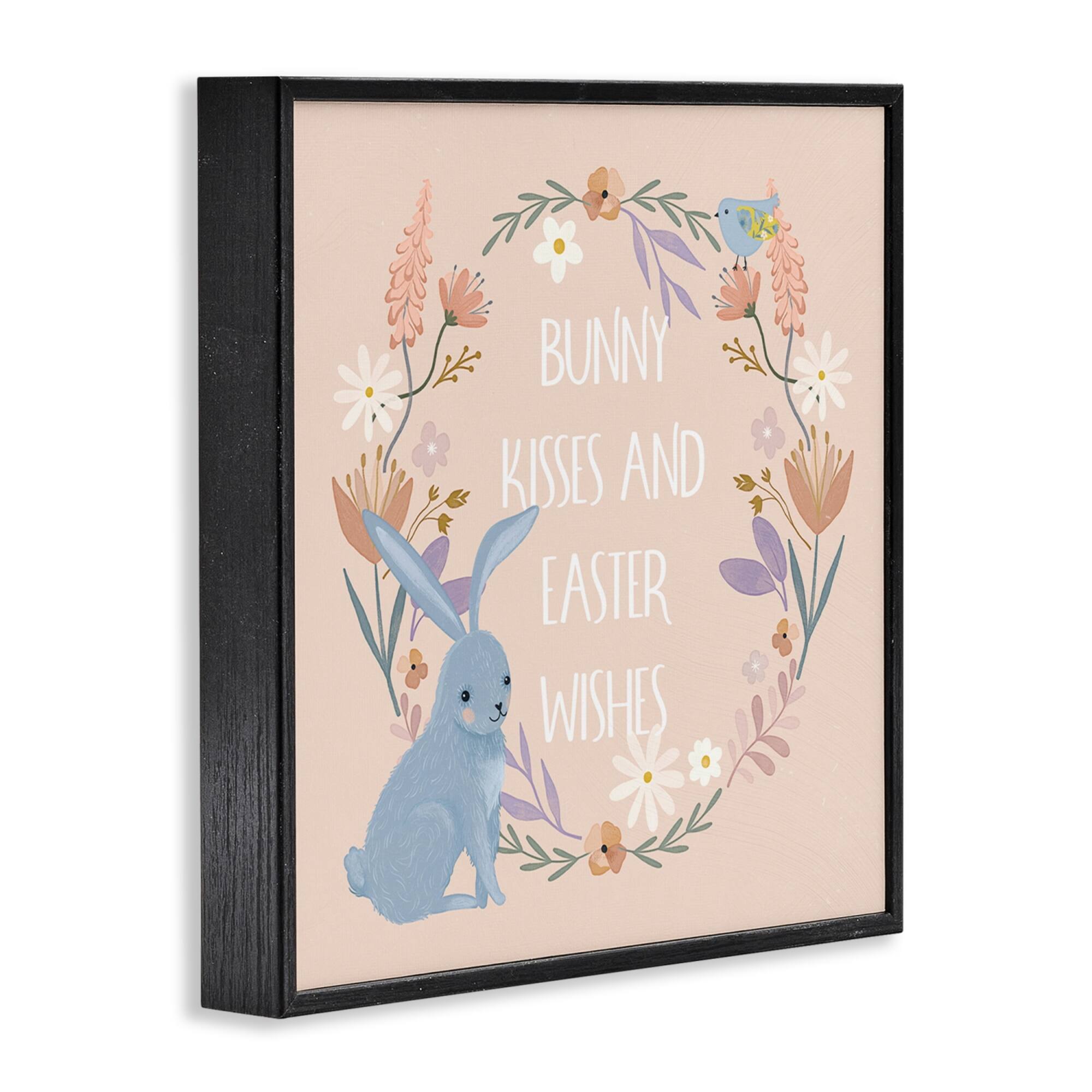 Stupell Industries Bunny Kisses Easter Wishes Framed Giclee Art